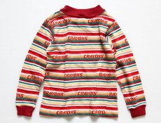 画像2: 70s CRAYONS ボーダー ジャガード 長袖Tシャツ 3T (2)