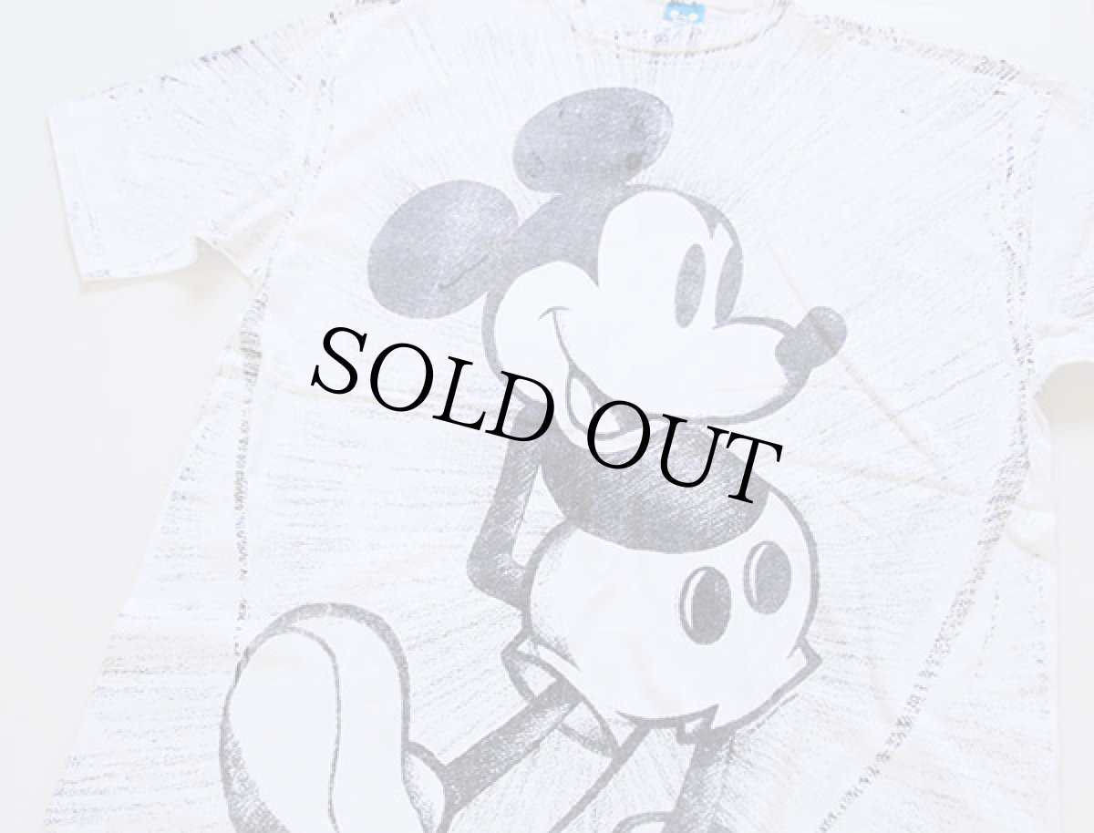 画像1: 80s USA製 Disney ミッキー マウス オールオーバープリント コットンTシャツ 特大 (1)