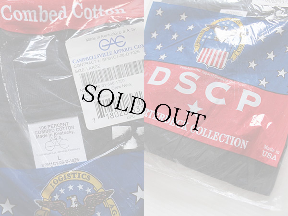 画像3: デッドストック★00s USA製 米軍 CAC 無地 コットンTシャツ 紺 L★DSCP (3)