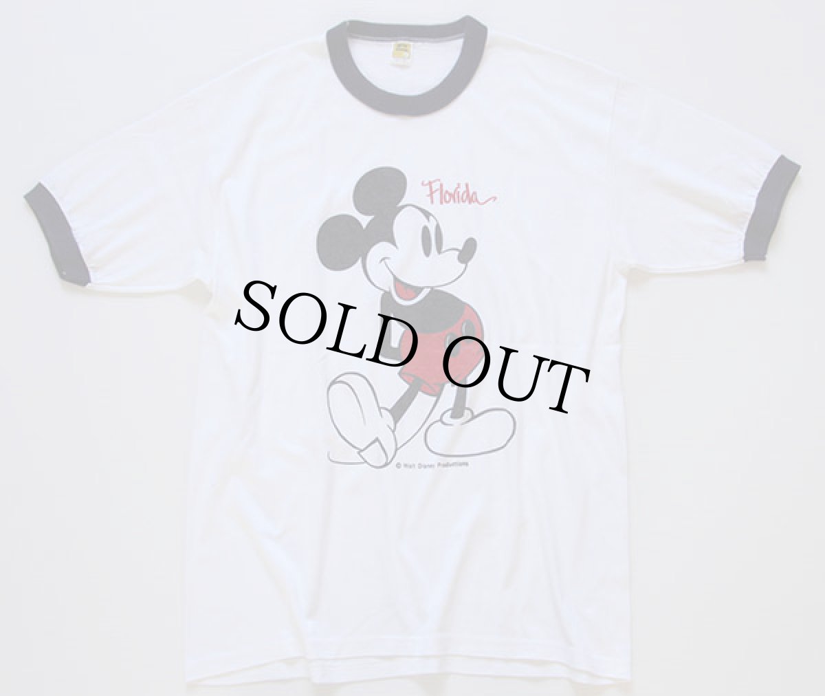 画像2: 80s USA製 Velva Sheen ミッキー マウス リンガーTシャツ 白×紺 L (2)