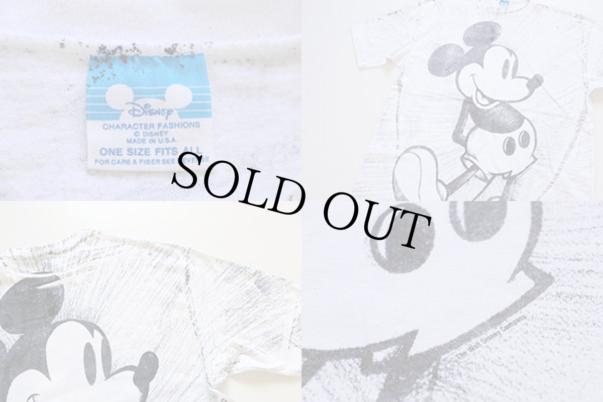 画像4: 80s USA製 Disney ミッキー マウス オールオーバープリント コットンTシャツ 特大 (4)