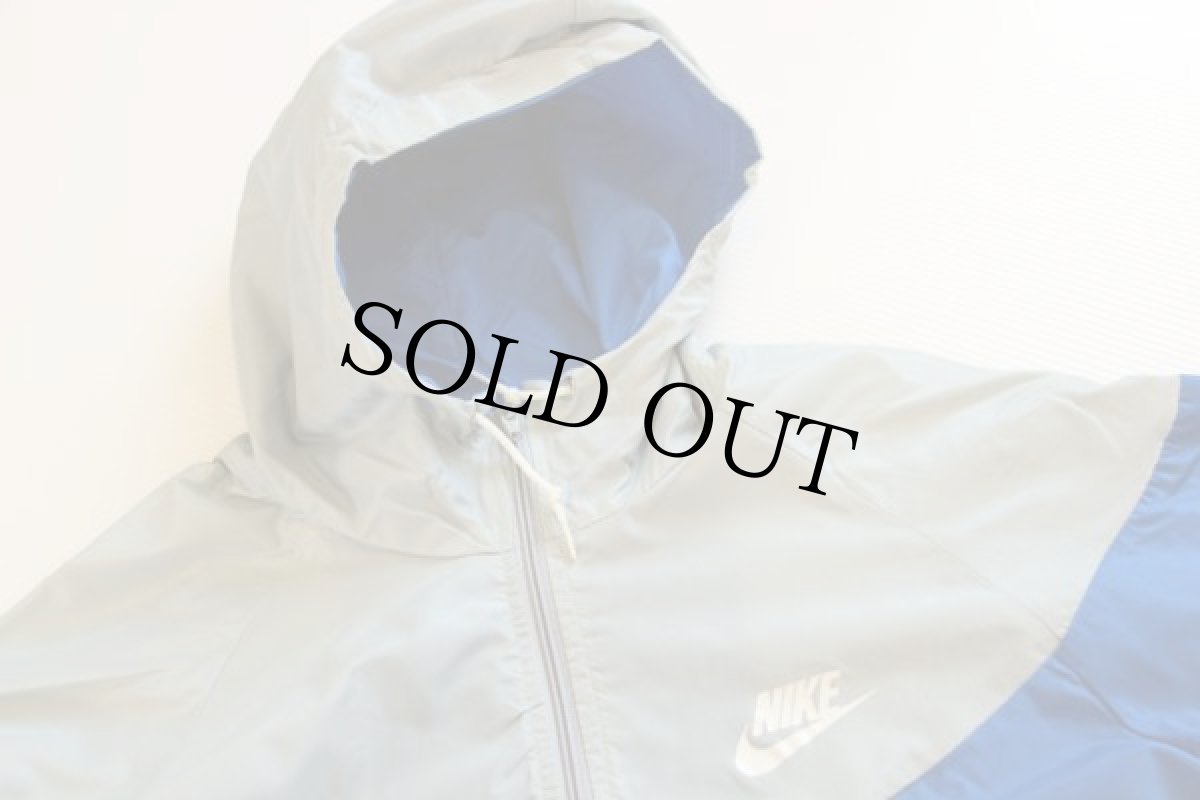 画像3: 80s NIKEナイキ 切り替え ナイロンパーカー 青×グレー M (3)