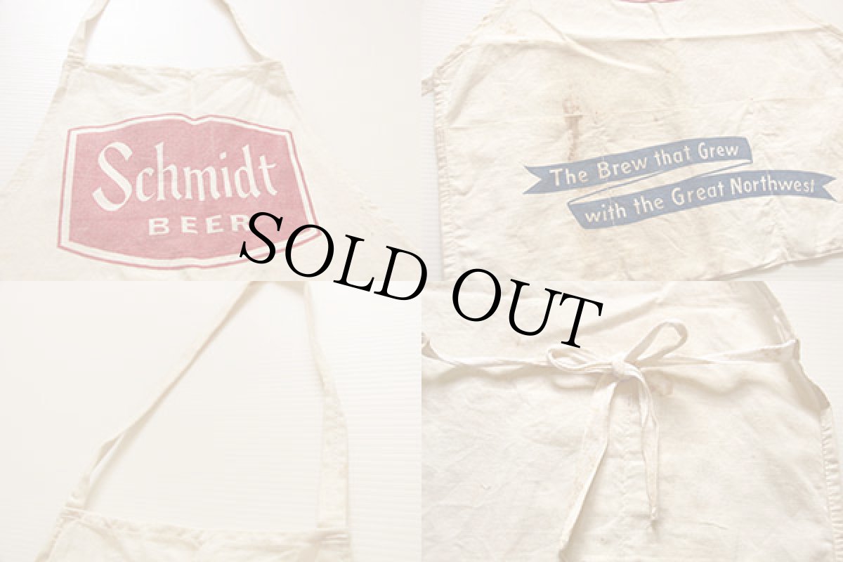 画像3: ビンテージ Schmidt BEER キャンバス エプロン 生成り (3)