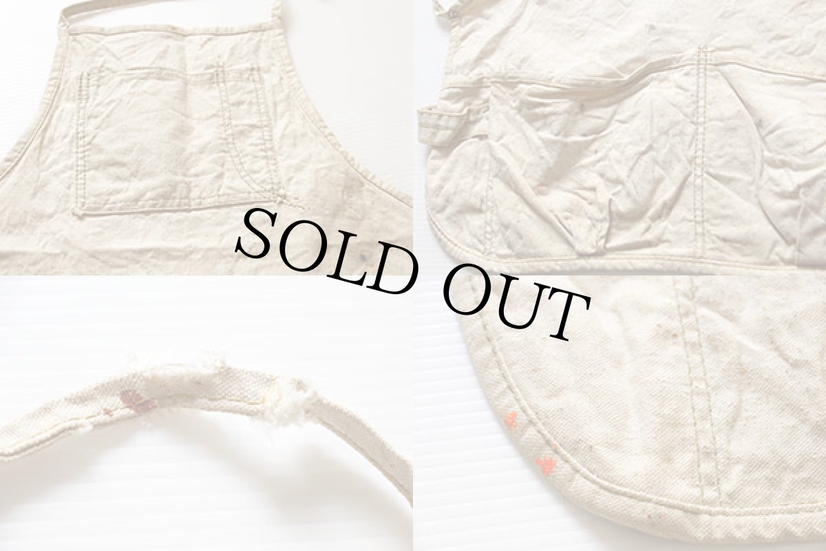 画像3: ビンテージ キャンバス ワークエプロン 生成り★A  (3)