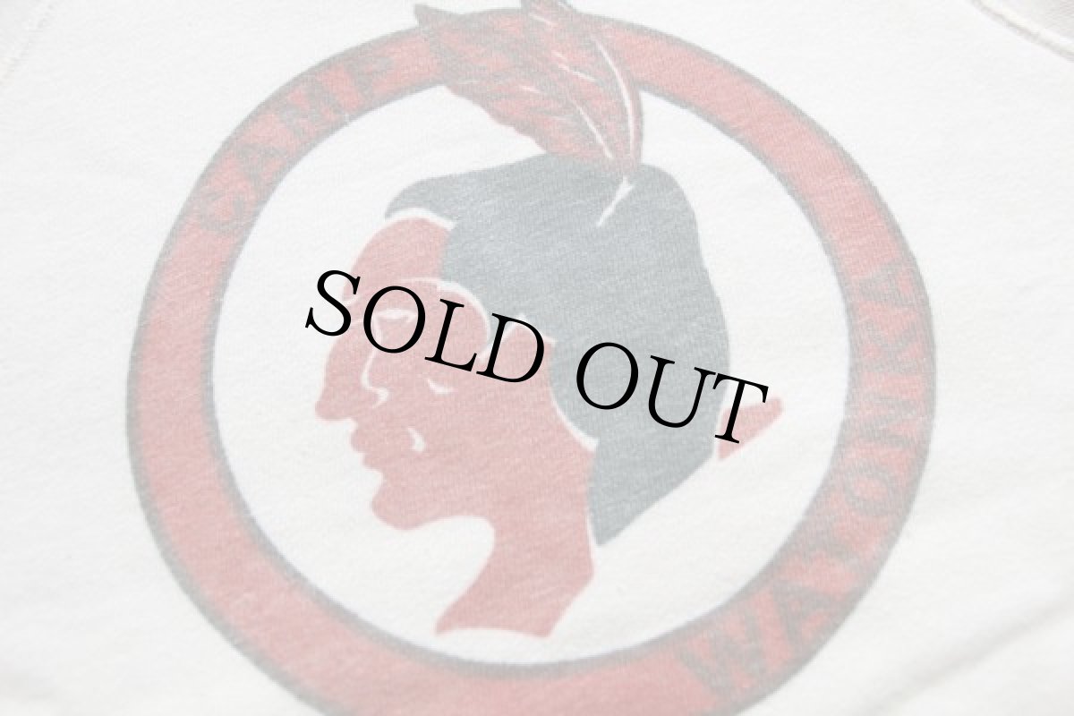 画像3: 60s CAMP WATONKA インディアンヘッド 染み込みプリント スウェット 白 (3)