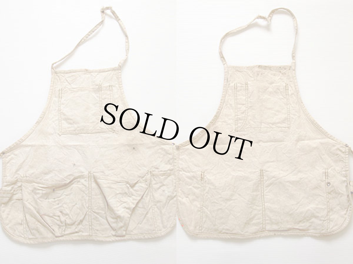 画像2: ビンテージ キャンバス ワークエプロン 生成り★A  (2)