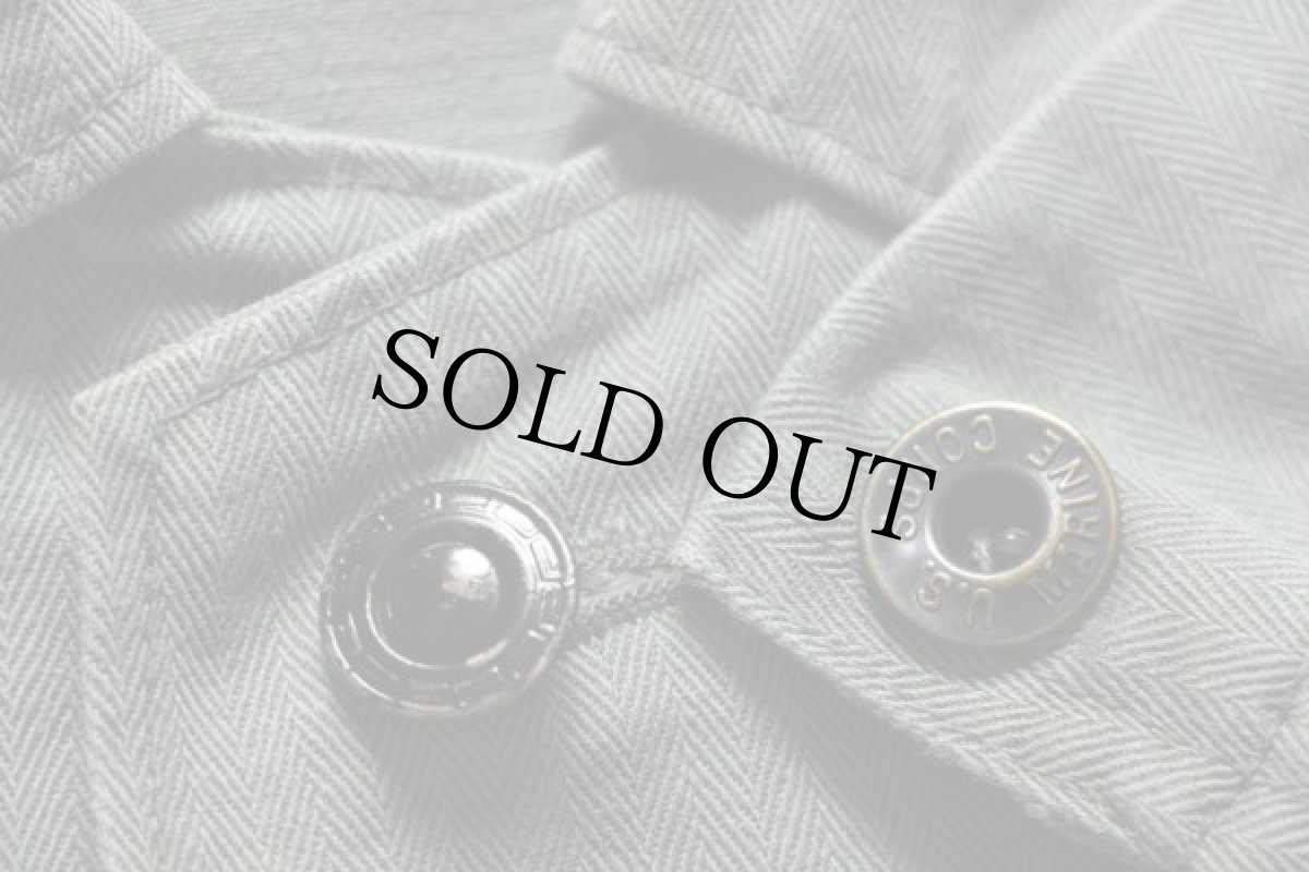 画像7: 40s 米軍 USMC M-41 HBT ヘリンボーンツイル ジャケット 34★カバーオール (7)