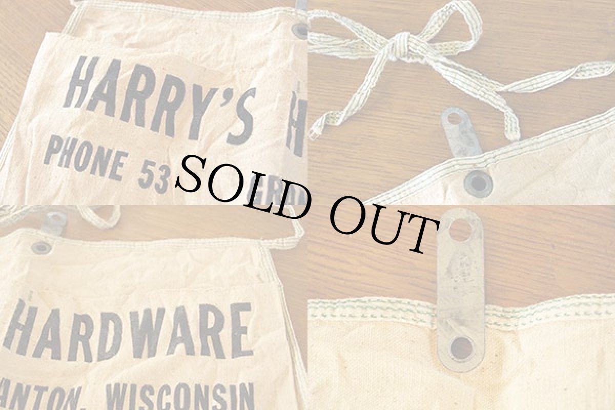 画像3: ビンテージ HARRY'S HARDWARE キャンバス ワークエプロン 生成り (3)