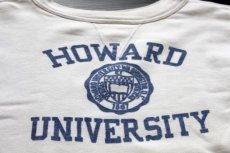 画像3: 50s HOWARD UNIVERSITY 染み込みプリント 前V コットン スウェット 白 (3)