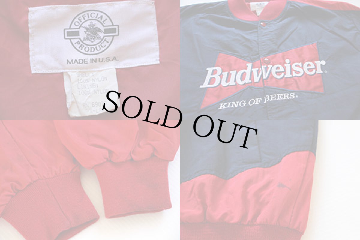 画像3: 90s USA製 Budweiserバドワイザー 切り替え ナイロンジャケット XL (3)