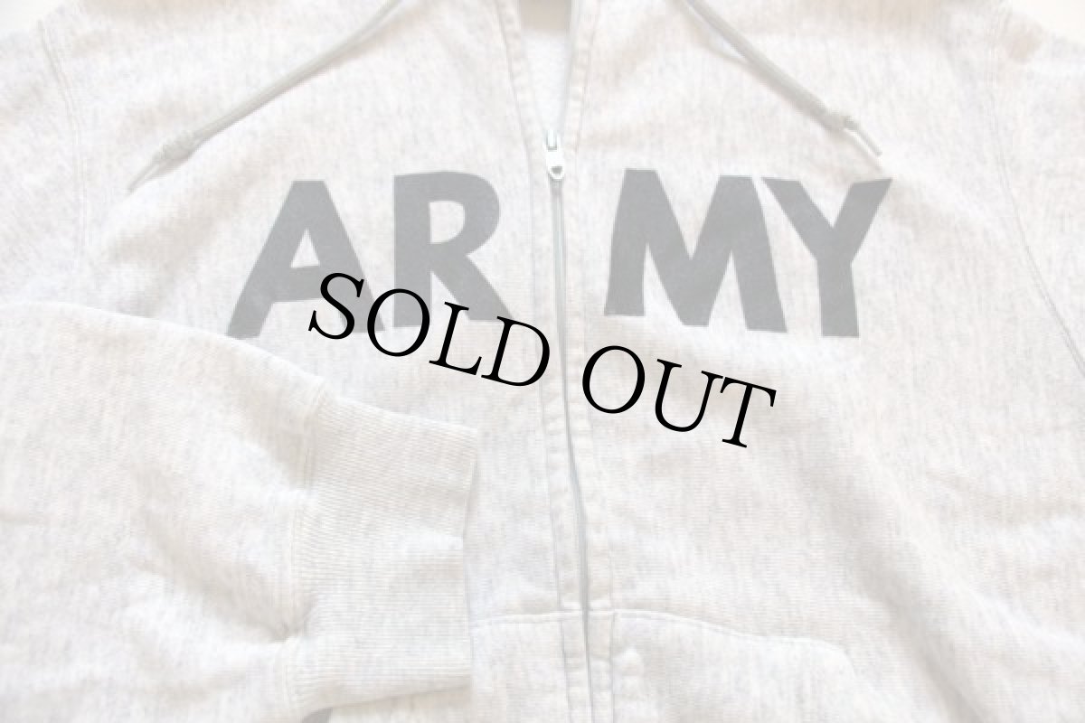 画像4: 90s 米軍 U.S.ARMY PFU スウェット ジップパーカー 杢ライトグレー M (4)