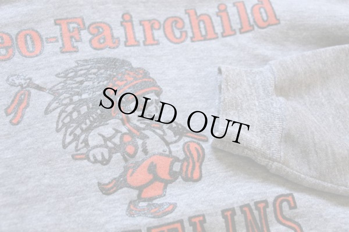 画像3: 80s USA製 RUSSELLラッセル インディアン スウェットパーカー 杢グレー M (3)