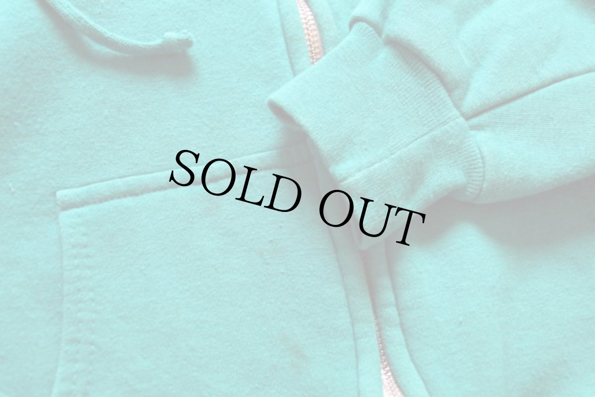 画像4: 80s ルーマニア製 McGREGORマクレガー 裏サーマル スウェット ジップパーカー エメラルドグリーン M (4)