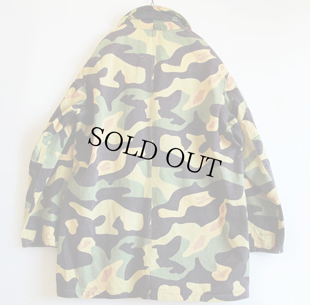 画像2: 60s チェコスロバキア軍 サラマンダーカモ コットン ステンカラーコート (2)