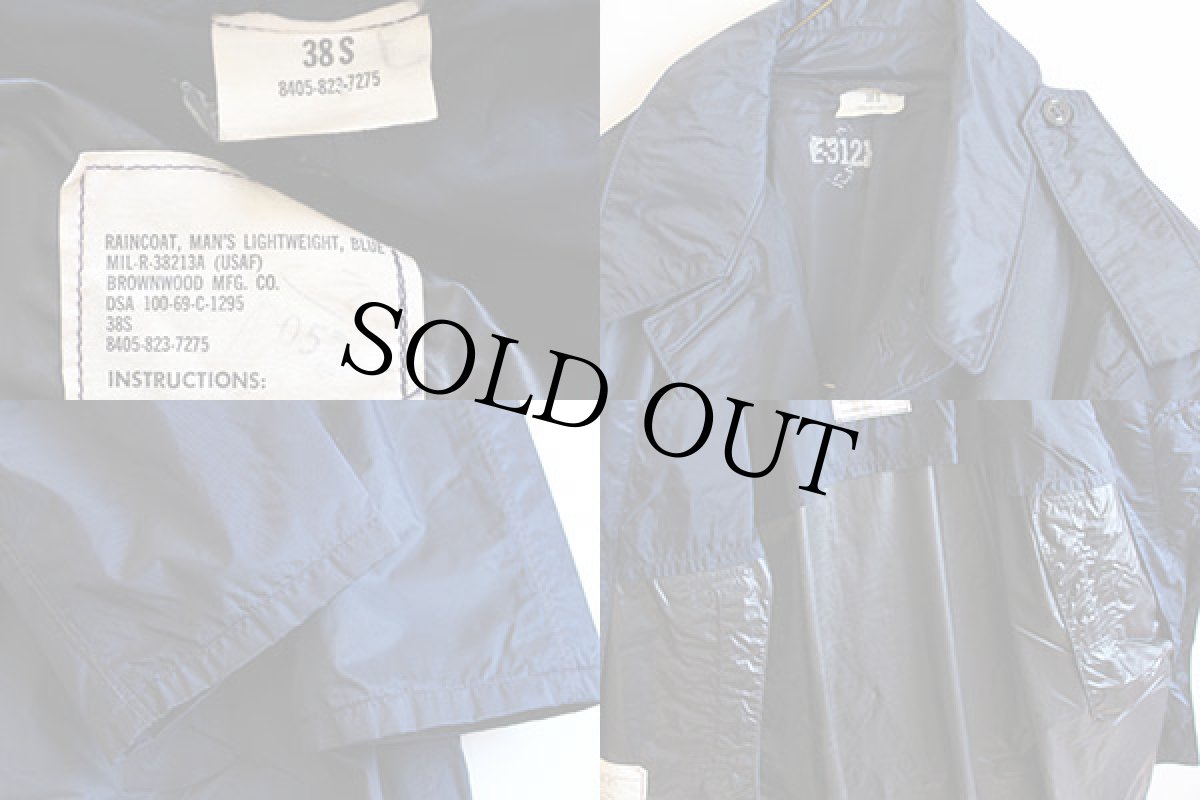 画像3: 60s 米軍 USAF レインコート 紺 38S (3)