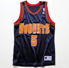 画像1: 90s USA製 Championチャンピオン NBA NUGGETS 5 ユニフォーム 紺 40 (1)