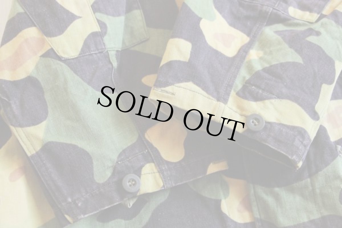 画像5: 60s チェコスロバキア軍 サラマンダーカモ コットン ステンカラーコート (5)