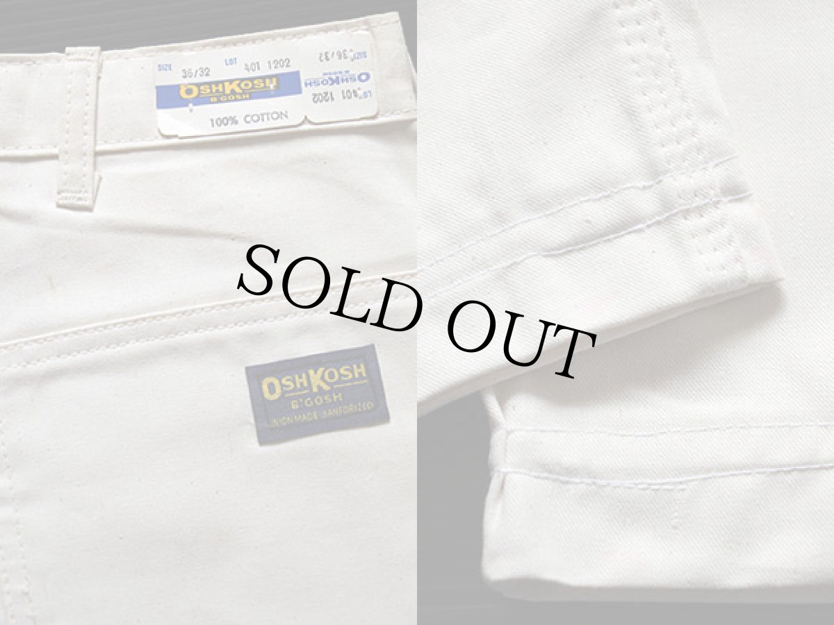 画像3: デッドストック★80s USA製 OSHKOSH B'GOSH ペインターパンツ 生成り 36 (3)