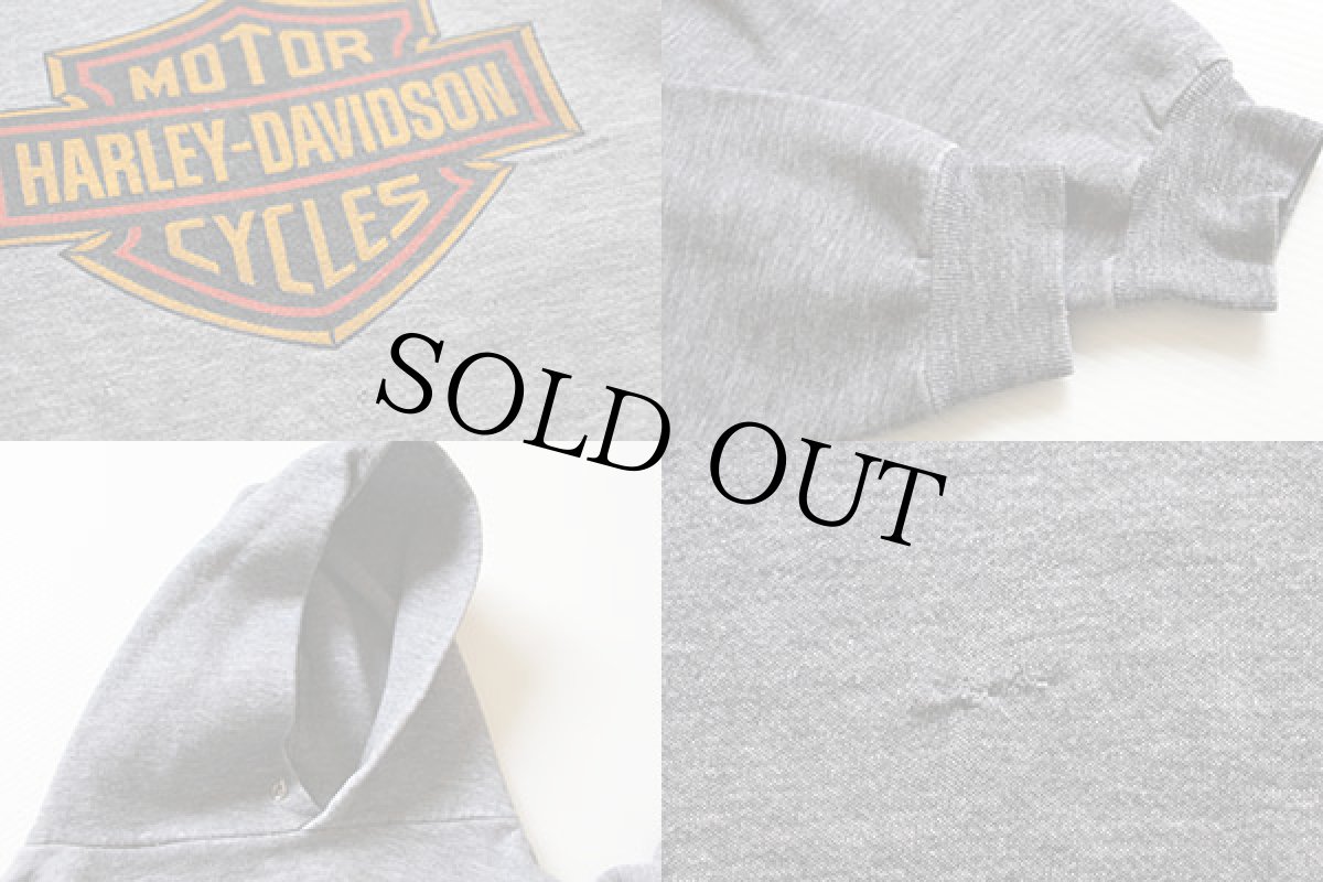 画像3: 80s HARLEY-DAVIDSONハーレー ダビッドソン ロゴ スウェットパーカー 杢グレー (3)