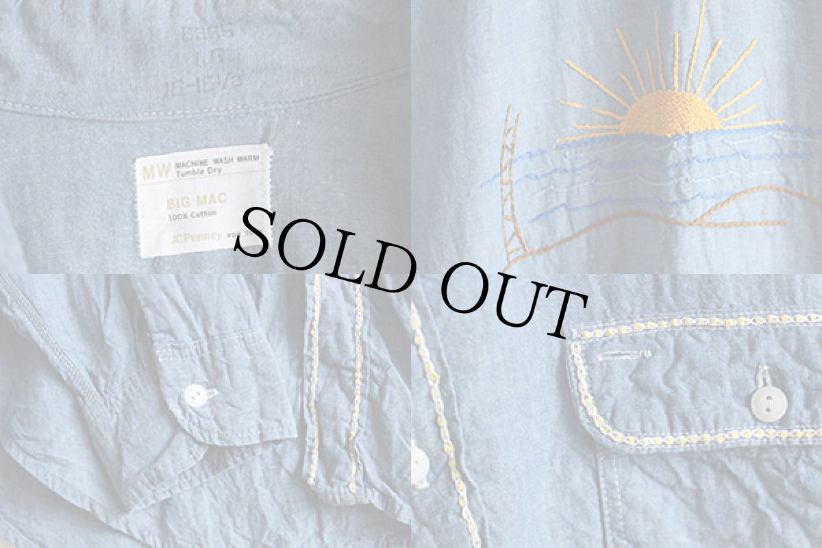 画像3: 70s JCPenney BIGMACビッグマック 刺繍入り シャンブレーシャツ (3)