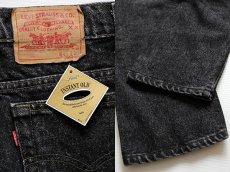 画像3: デッドストック★90s USA製 Levi'sリーバイス 505 先染め ブラック デニムパンツ w31 L30 (3)