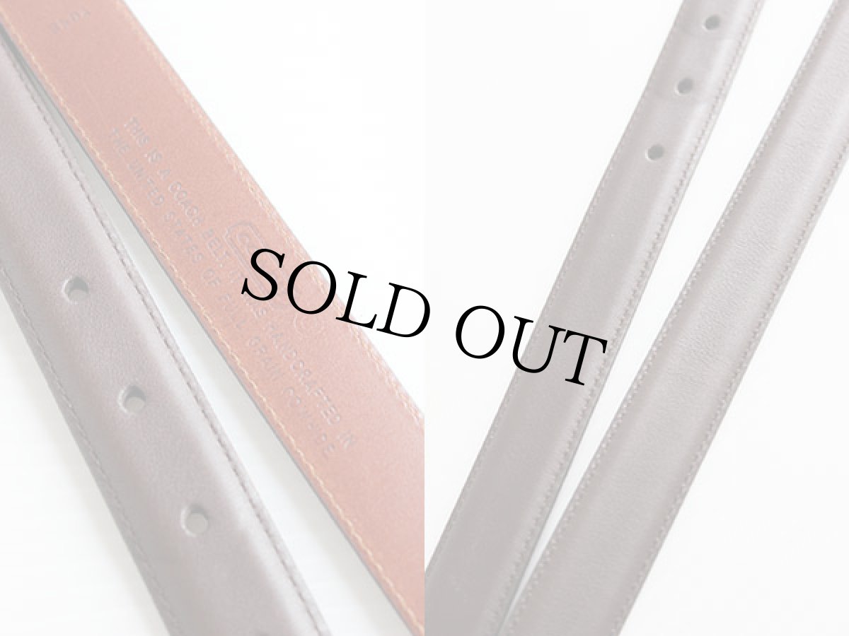 画像3: USA製 COACHコーチ カウハイド レザーベルト 焦げ茶 S★748 (3)