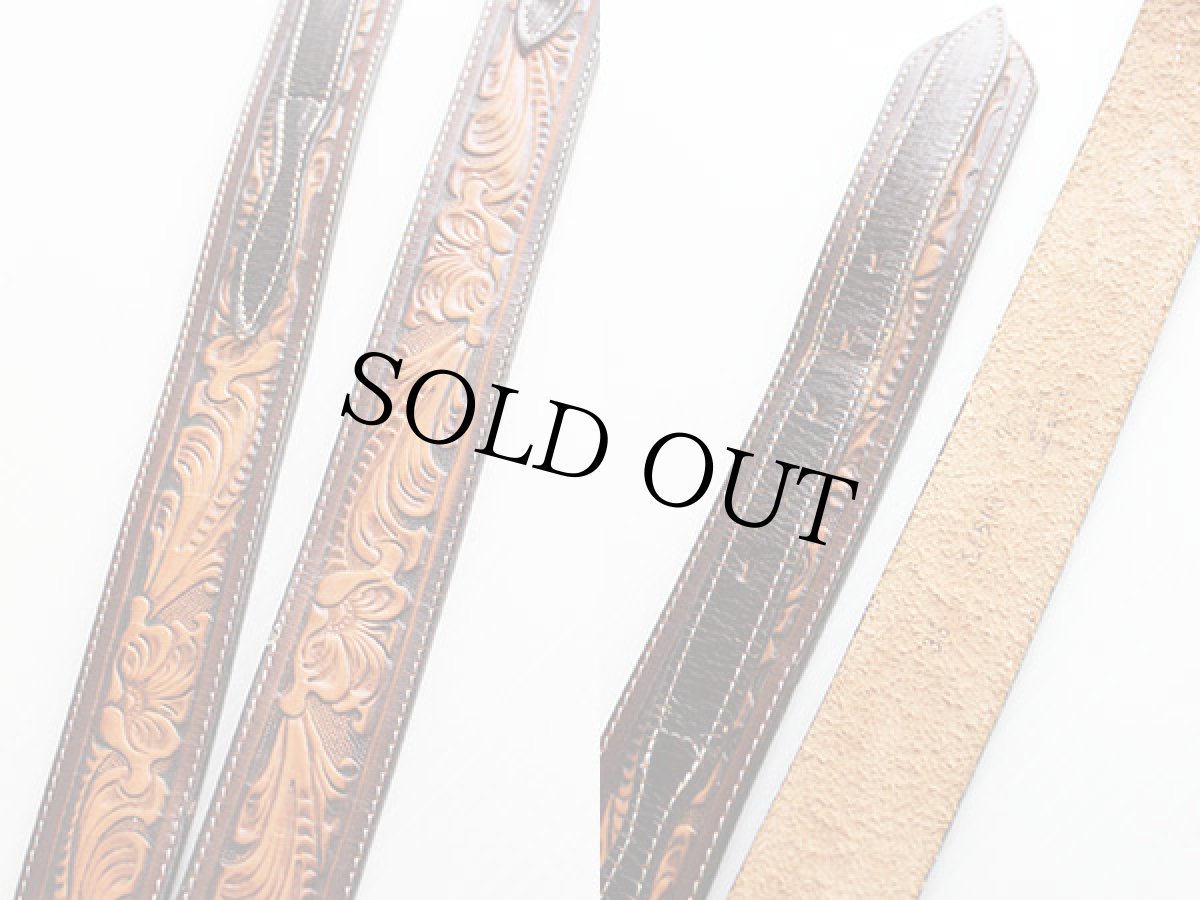 画像3: USA製 Tony Lamaトニーラマ カービング レザーベルト 茶 36★801 (3)