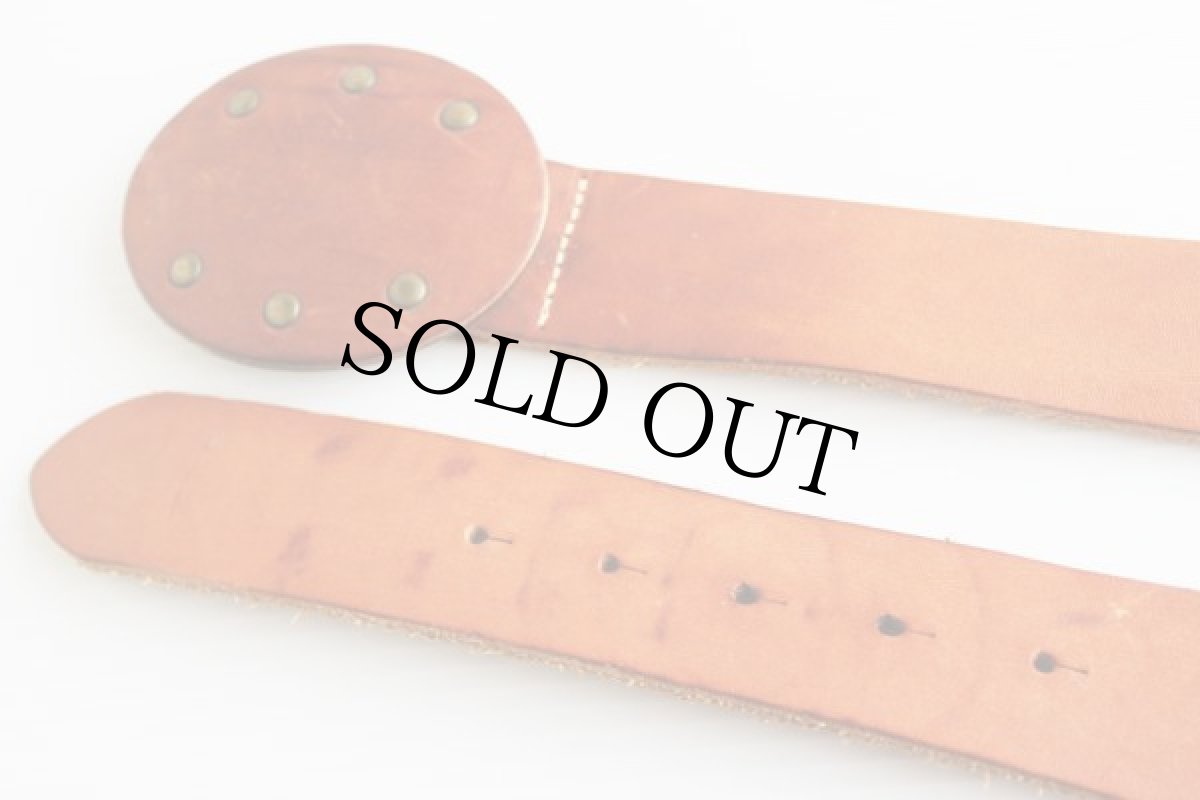 画像2: イタリア製 BANANA REPUBLICバナナリパブリック バックル付き レザーベルト 茶 S★760 (2)