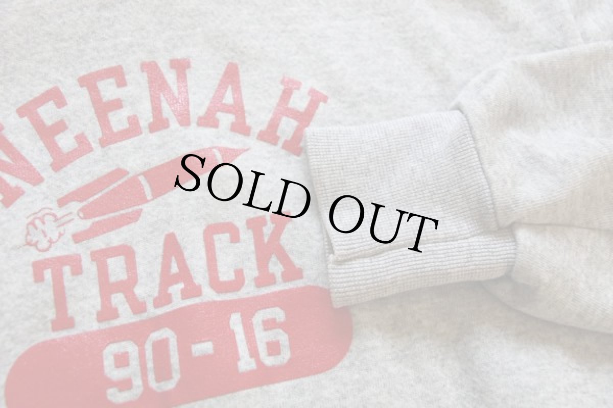 画像3: 80s USA製 Championチャンピオン NEENAH ロケット 四段中抜き スウェットパーカー 杢グレー L (3)