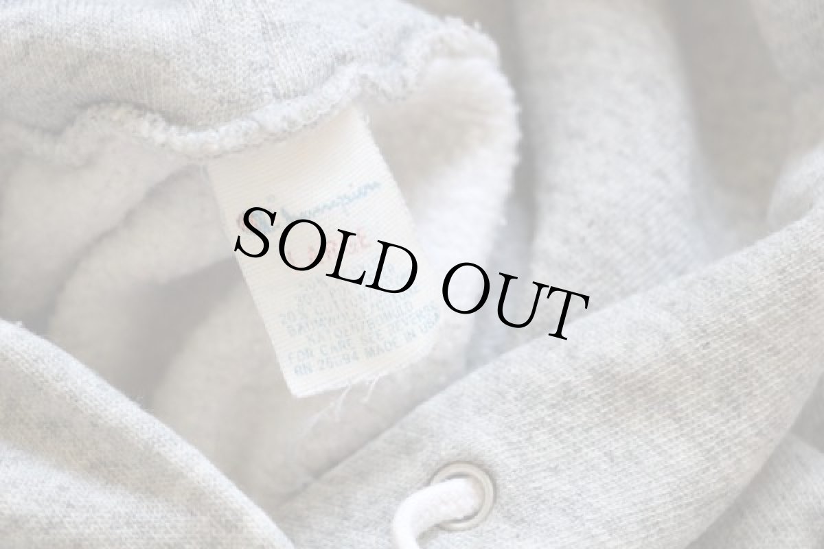 画像4: 80s USA製 Championチャンピオン NEENAH ロケット 四段中抜き スウェットパーカー 杢グレー L (4)