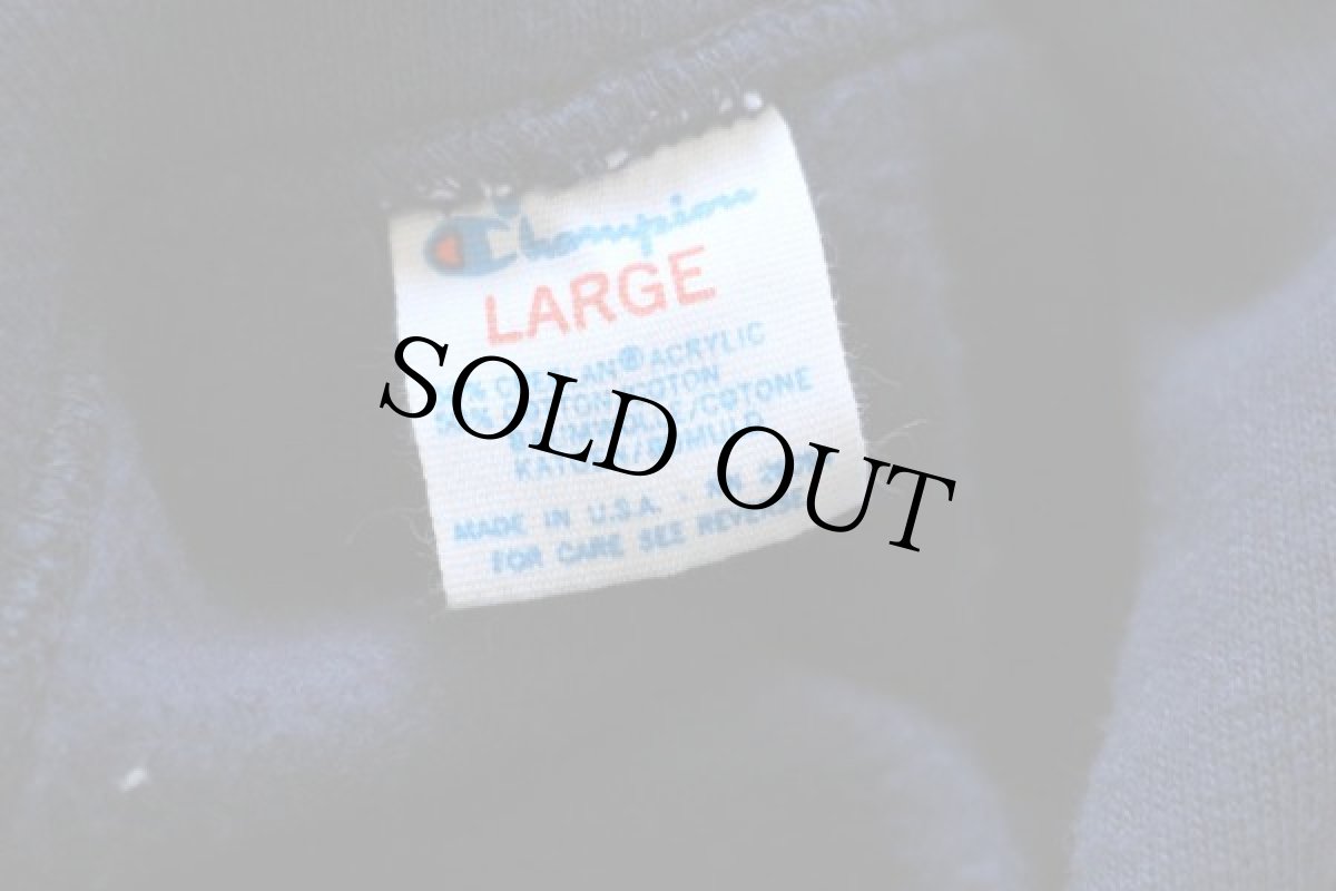 画像4: 80s USA製 Championチャンピオン HASTINGS 三段中抜き スウェットパーカー 紺 L (4)