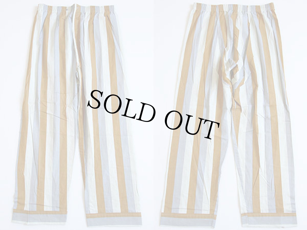 画像3: デッドストック★60s weldon マルチストライプ コットン パジャマ シャツ&パンツ セット M (3)