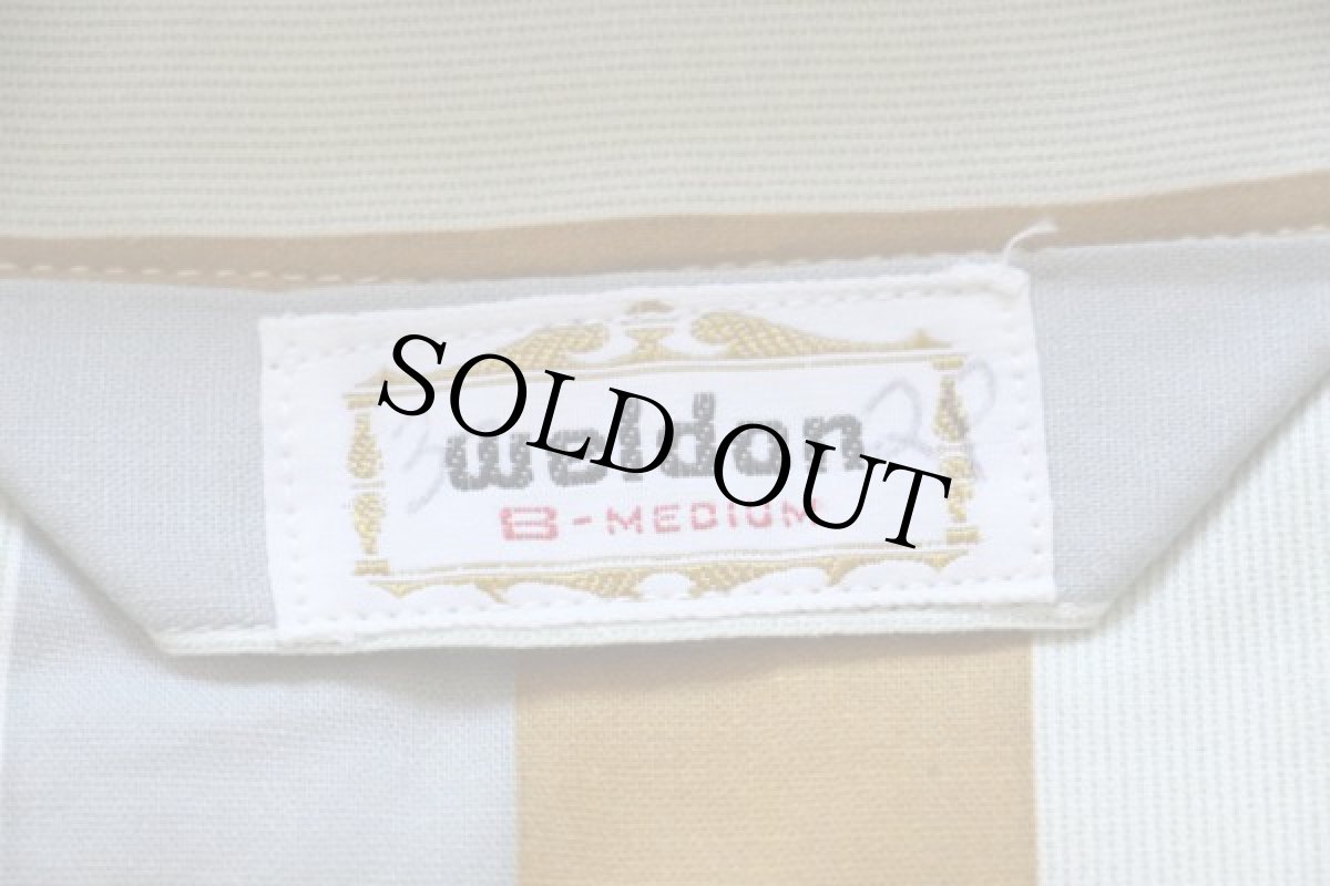 画像4: デッドストック★60s weldon マルチストライプ コットン パジャマ シャツ&パンツ セット M (4)