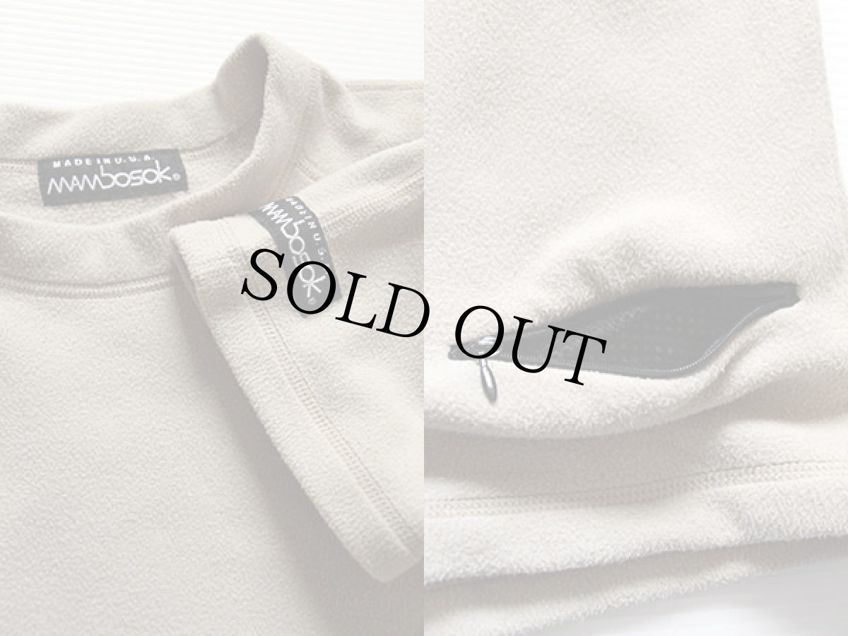 画像3: 90s USA製 MAMBOSOKマンボソック POLARTEC 半袖フリース ベージュ (3)