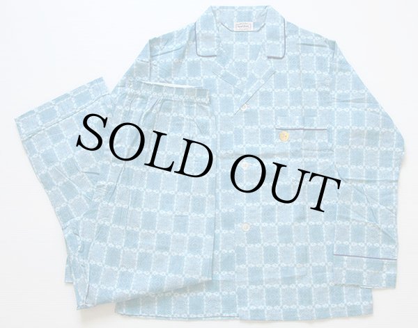 デッドストック☆60s weldon 総柄 コットン パジャマ シャツ&パンツ デッドストック☆60s weldon 総柄 コットン パジャマ シャツ&パンツ