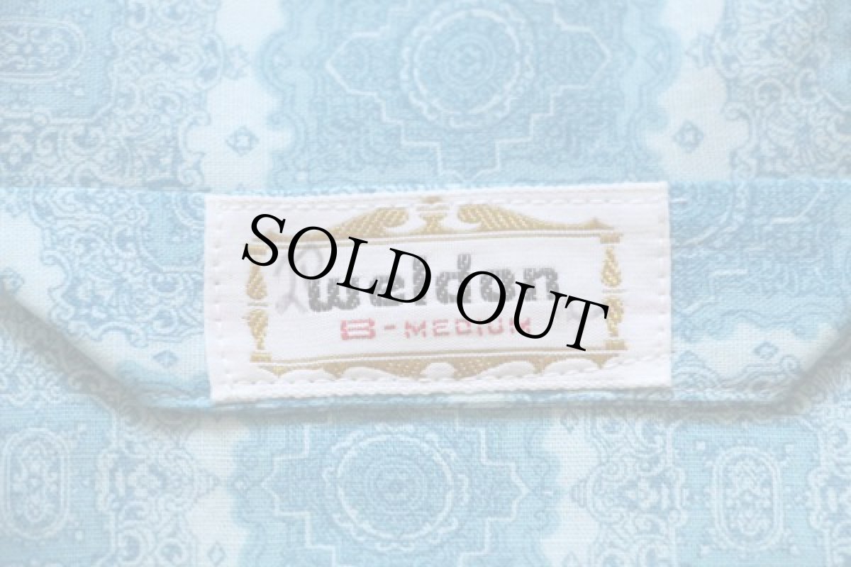 画像4: デッドストック★60s weldon 総柄 コットン パジャマ シャツ&パンツ セット M (4)