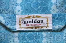 画像4: デッドストック★60s weldon 総柄 コットン パジャマ シャツ&パンツ セット M (4)