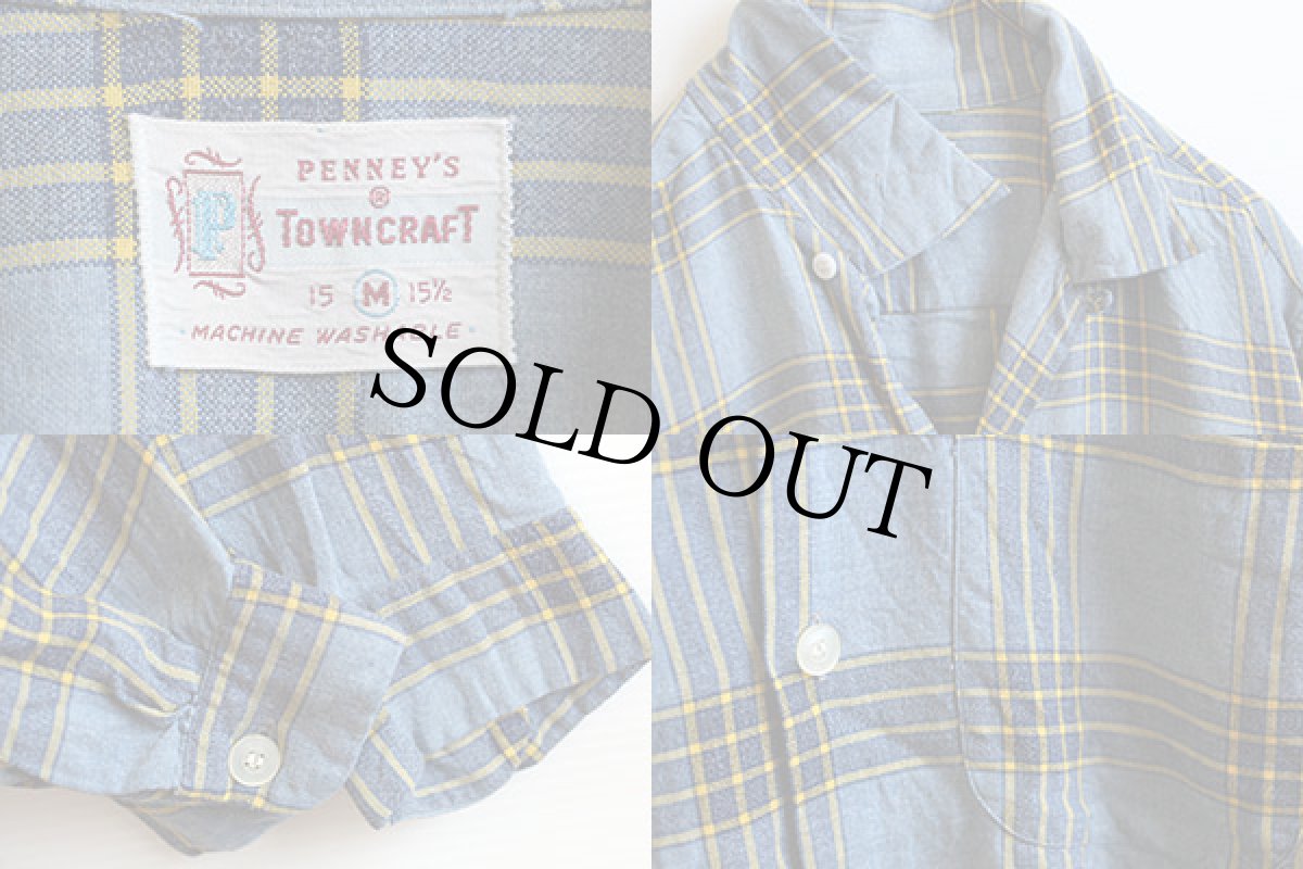画像3: 50s PENNEY'S TOWNCRAFT チェック レーヨンシャツ M (3)