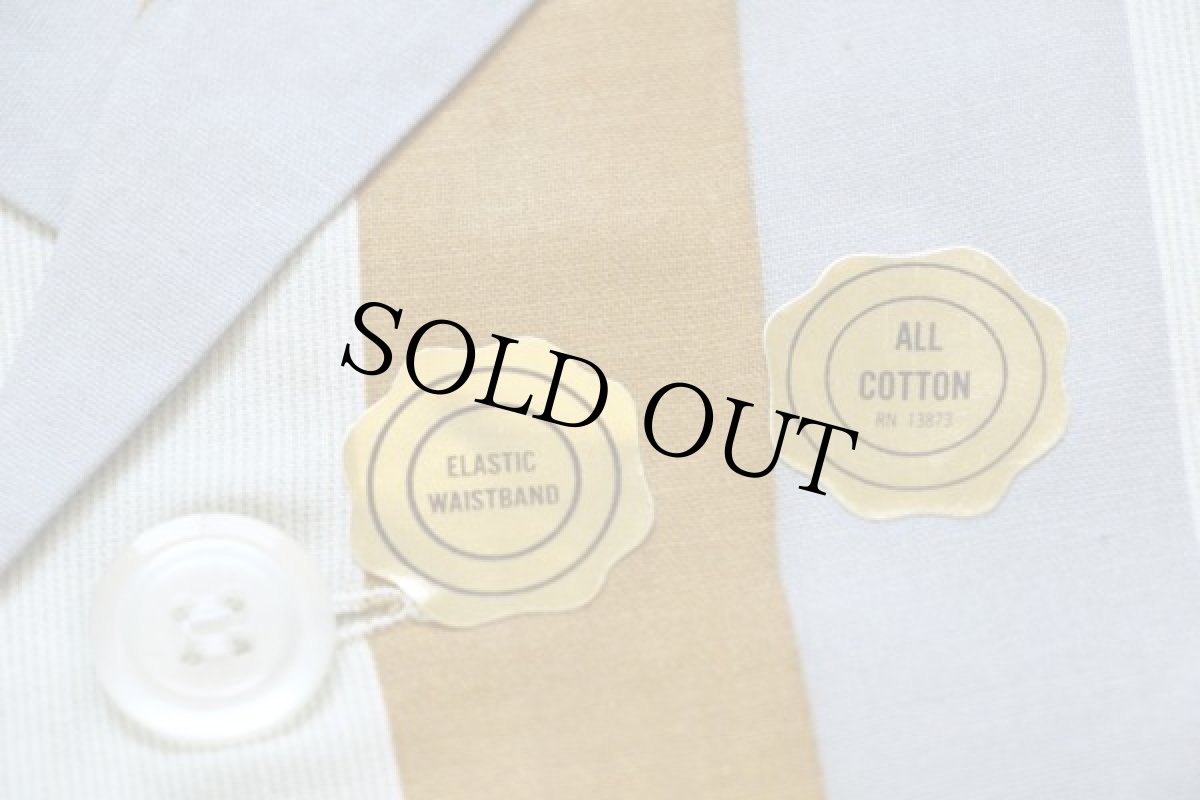 画像5: デッドストック★60s weldon マルチストライプ コットン パジャマ シャツ&パンツ セット M (5)