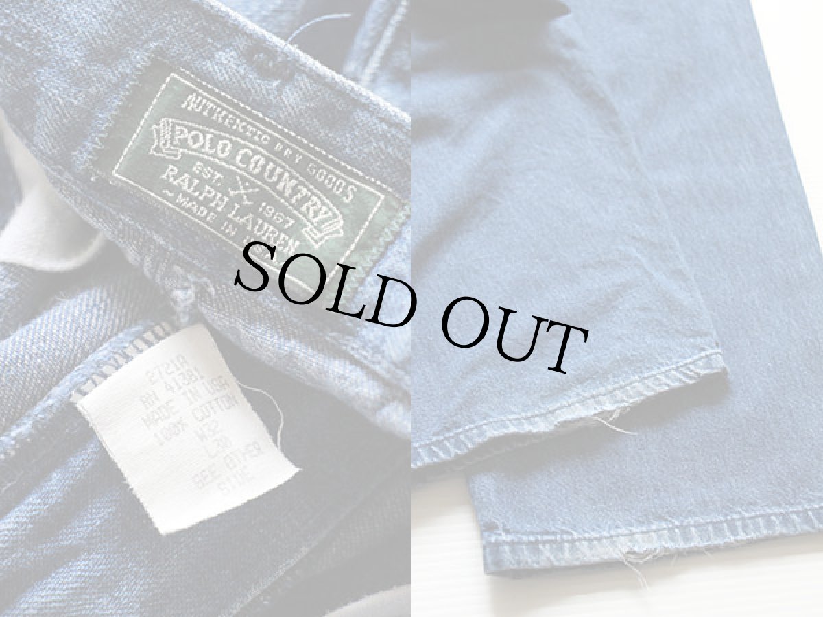 画像3: 80s USA製 ポロ カントリー ラルフローレン デニム トラウザーズ w32 L30 (3)