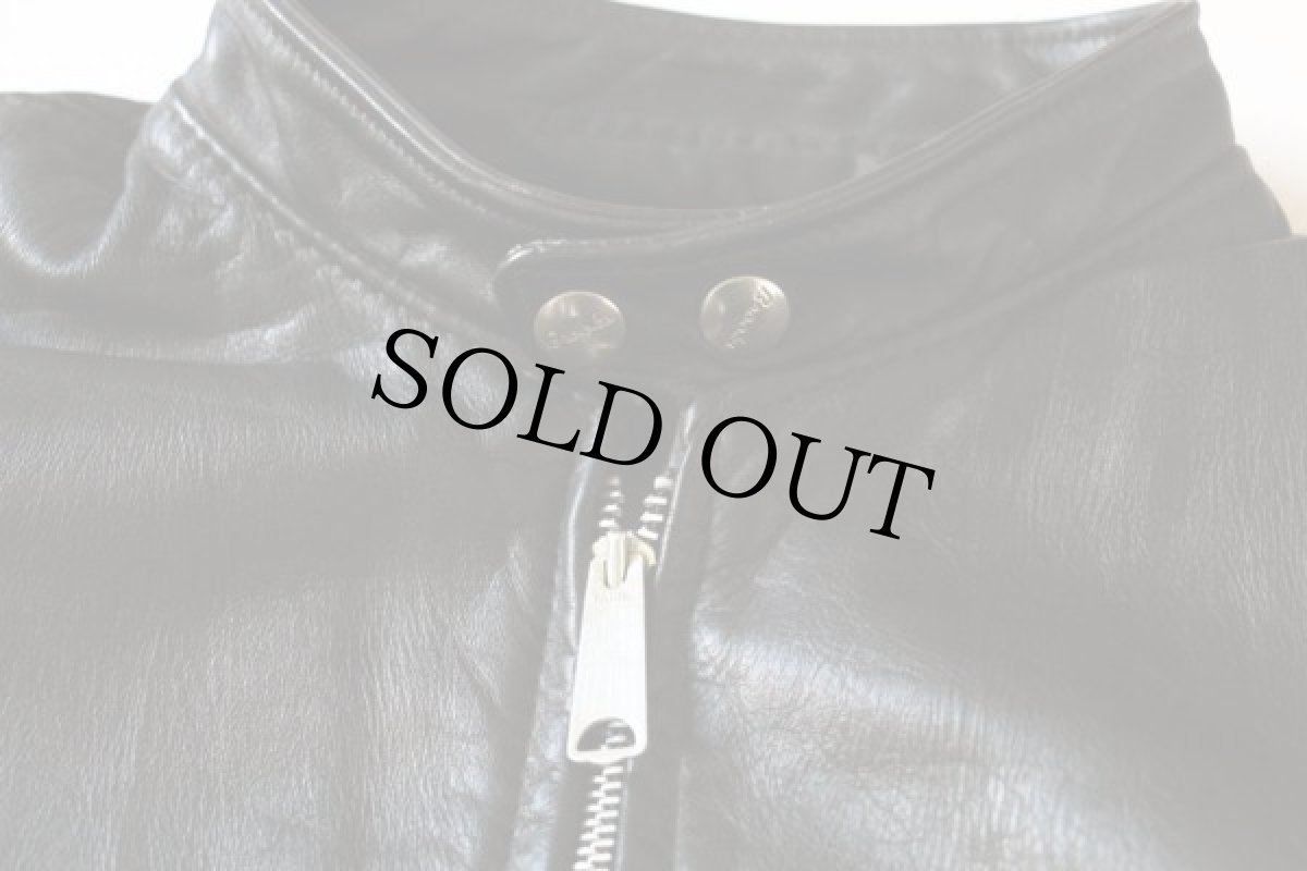 画像4: 70s Brooksブルックス シングルライダース レザージャケット 黒 42 (4)