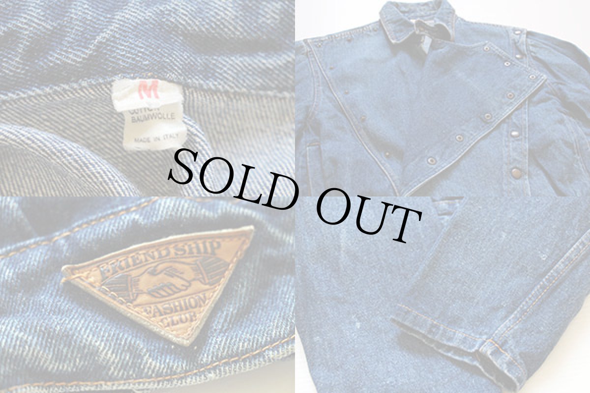 画像3: 80s イタリア製 FASHION CLUB デザイン デニムジャケット M (3)