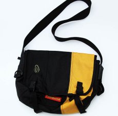 画像1: USA製 TIMBUK2 ナイロン メッセンジャーバッグ 黒×黄 S (1)