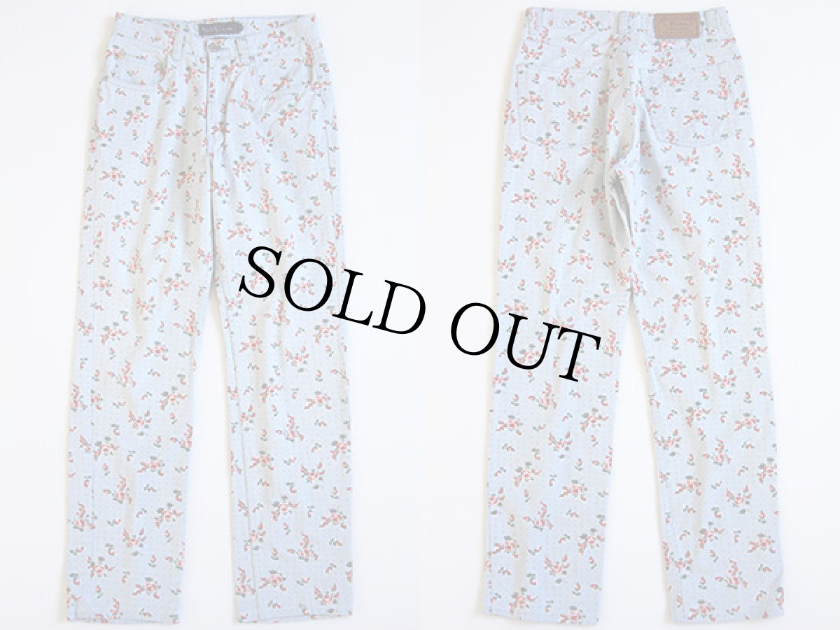 画像3: 90s ラルフローレン 総柄 ジャケット&パンツ セットアップ 水色 S/w28 (3)