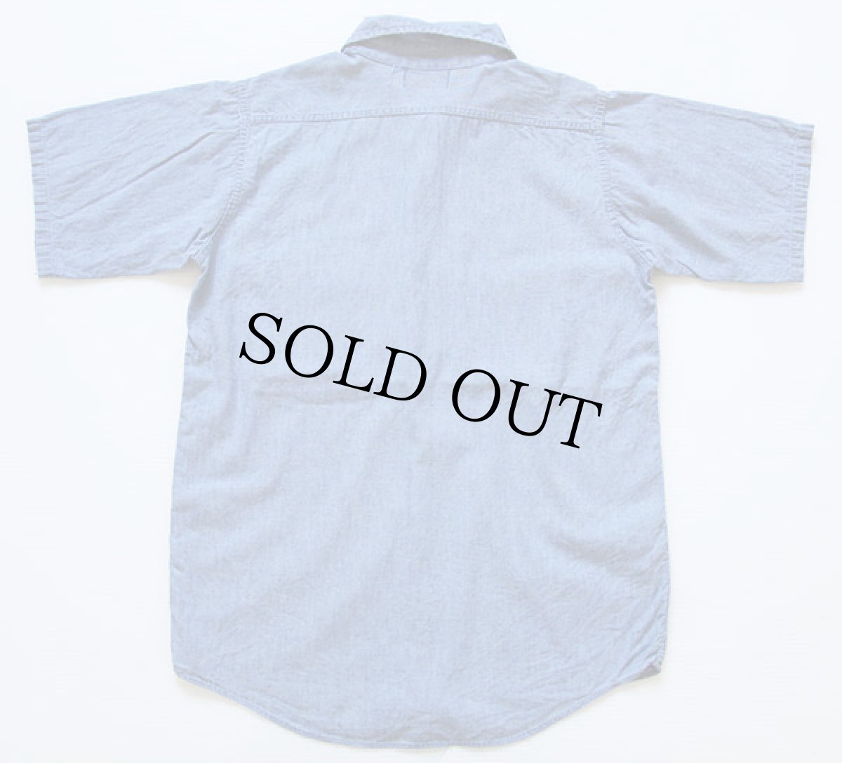 画像2: 70s USA製 Beltex コットン 半袖シャンブレーシャツ S (2)