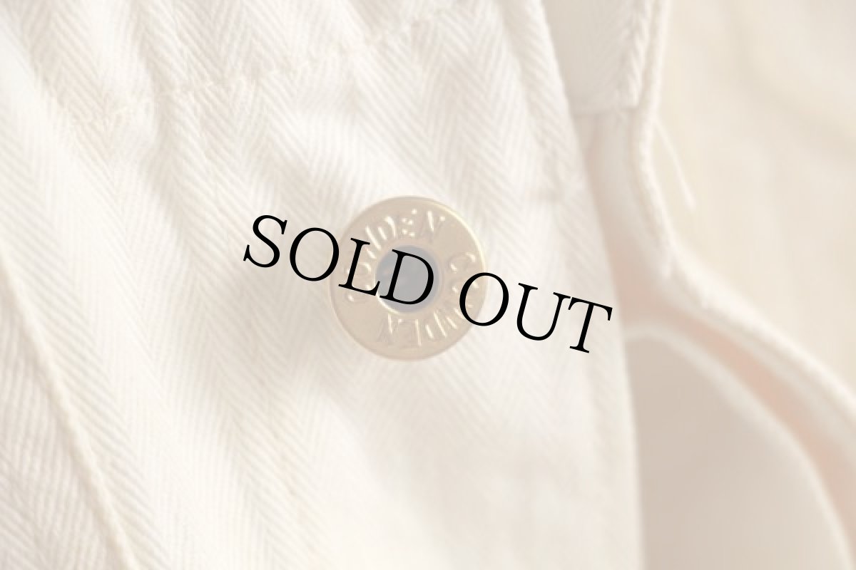 画像5: 50s COWDEN HBT ヘリンボーンツイル オールインワン 生成り 36★つなぎ B (5)