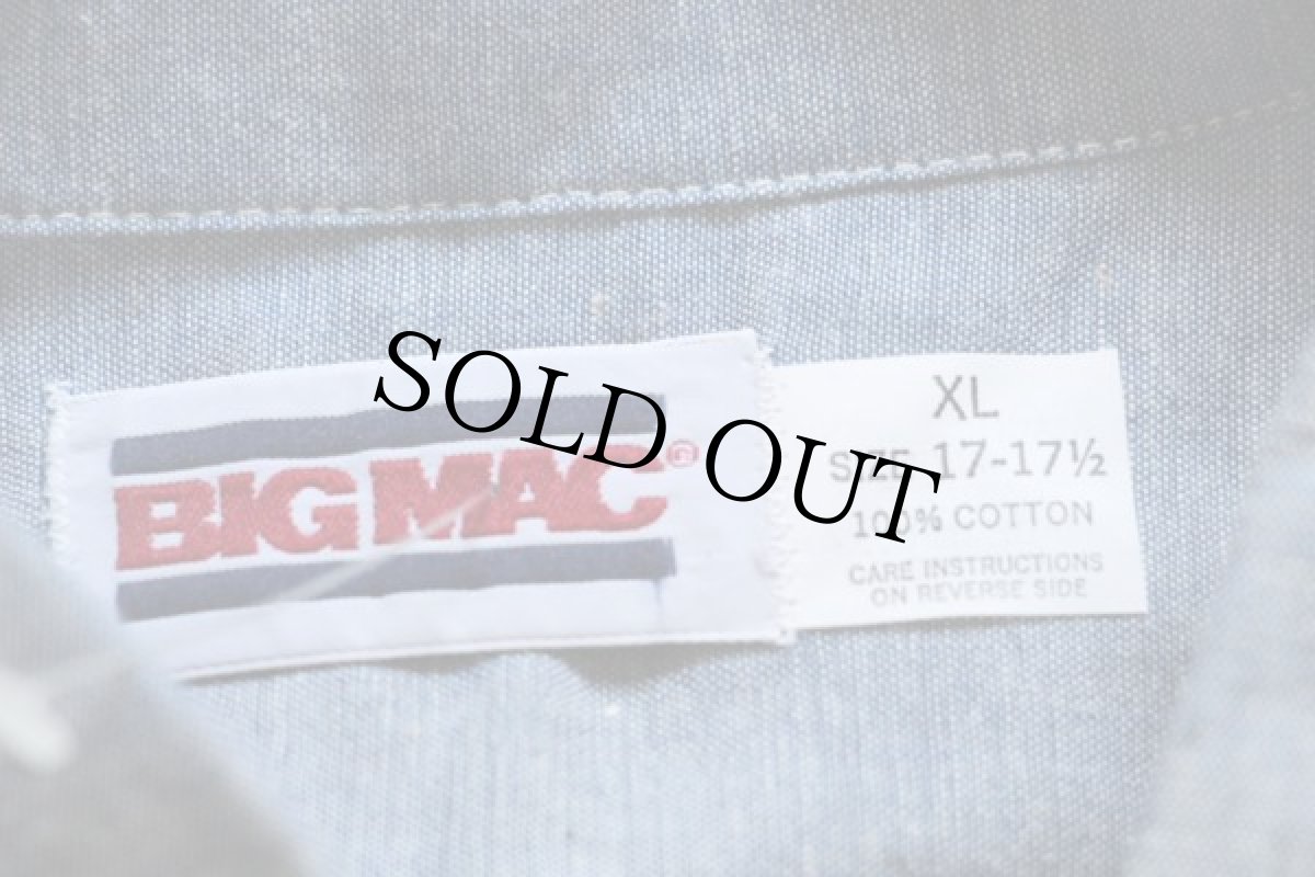 画像5: デッドストック★80s USA製 BIGMACビッグマック 半袖 コットン シャンブレーシャツ XL (5)