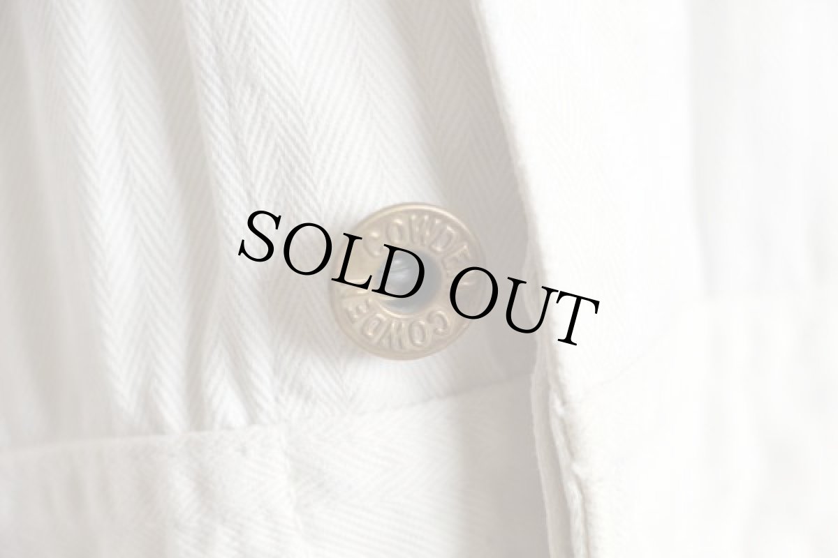 画像5: 50s COWDEN HBT ヘリンボーンツイル オールインワン ホワイト 36★つなぎ A (5)