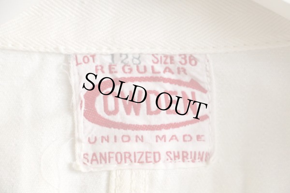 画像4: 50s COWDEN HBT ヘリンボーンツイル オールインワン 生成り 36★つなぎ B (4)