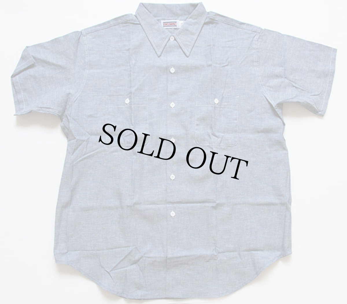 画像2: デッドストック★80s USA製 BIGMACビッグマック 半袖 コットン シャンブレーシャツ XL (2)